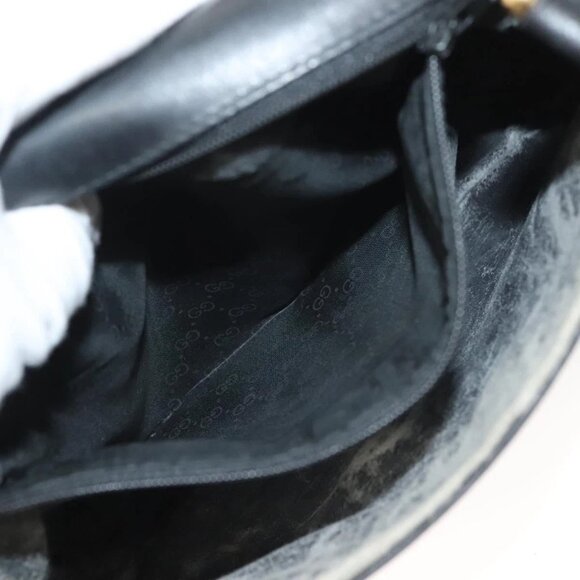 GUCCI Micro GG Supreme Shoulder Bag PVC Black Gold 001 41 4425 Auth ep9569 - Picture 14 of 16